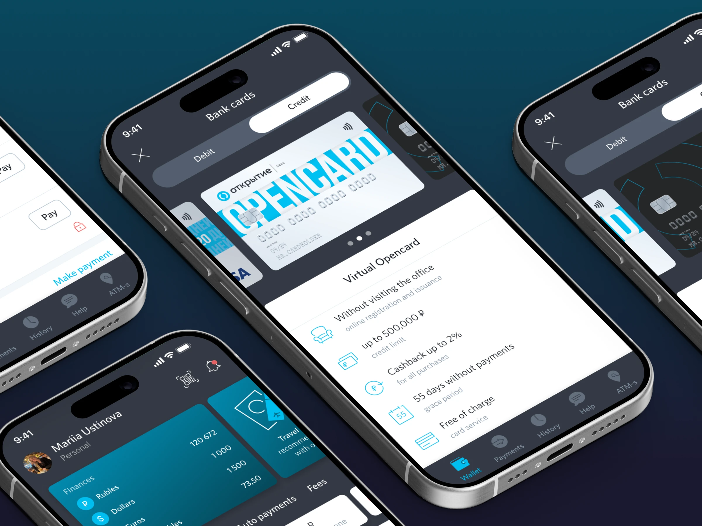 Internet banking experience displayed on mobile phones