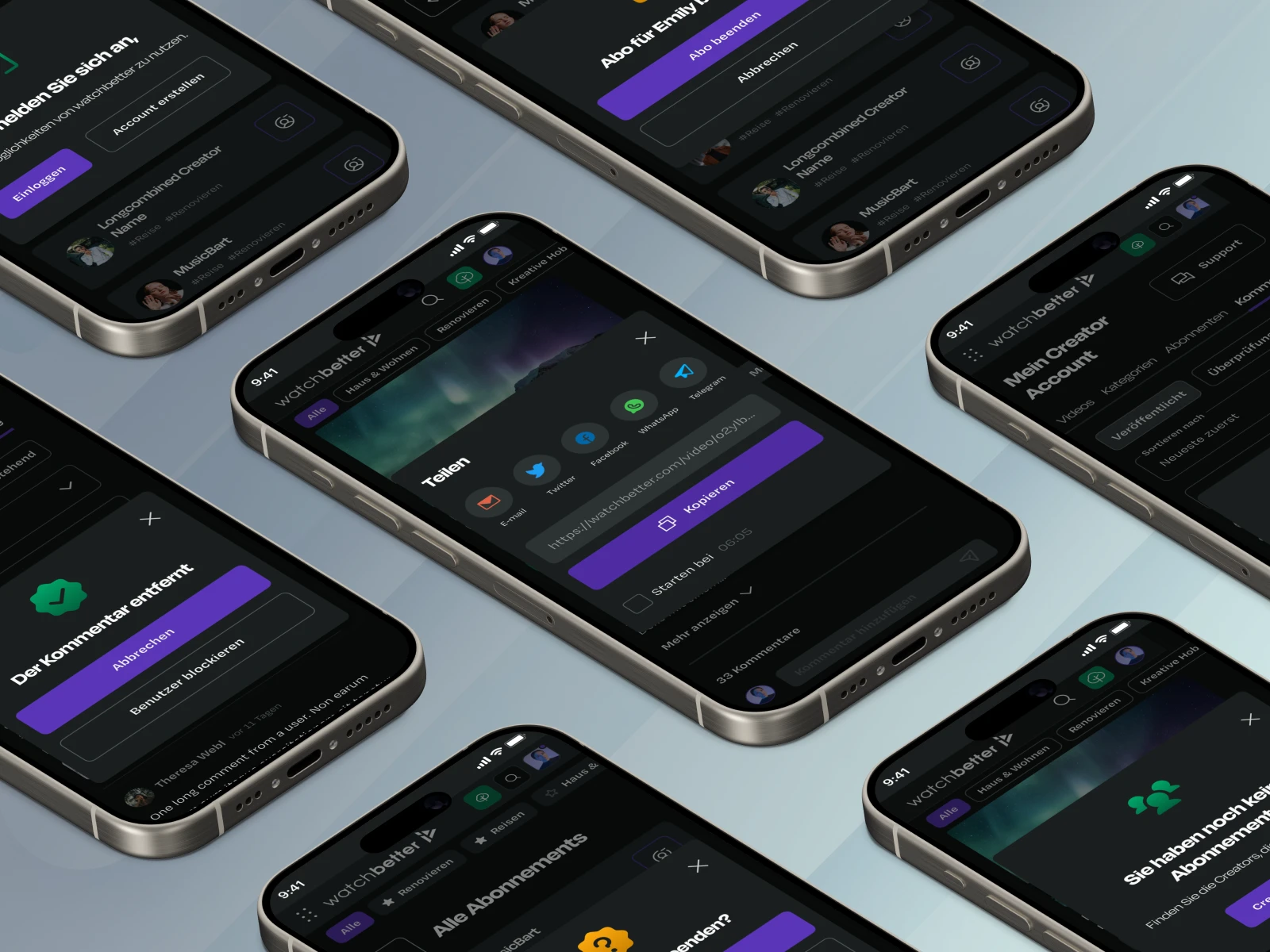 WatchBetter creator account dashboard