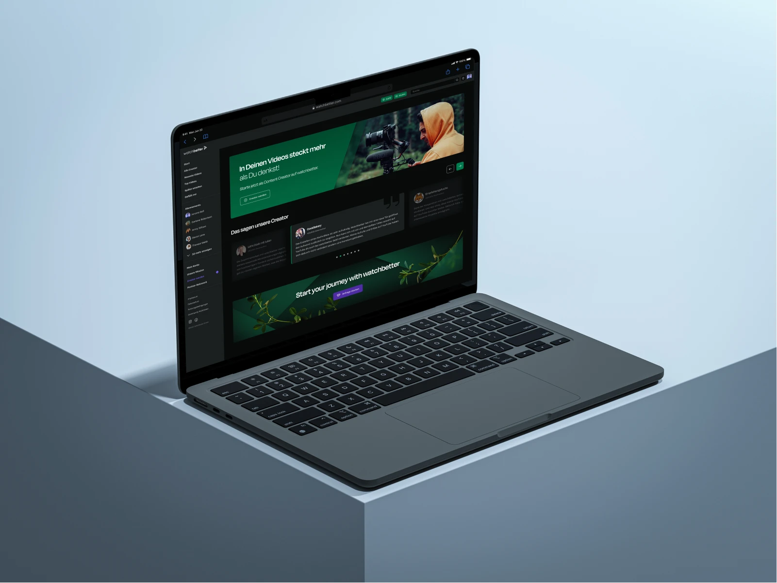 WatchBetter responsive video streaming interface